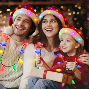 Cappellini Beanie/Teschio 3 modalità Set di collana di cappelli da Babbo Natale a LED Illumina il cappello di Natale per bambini adulti Novità Accessori per costumi di Natale Decorazioni per cosplay 231016