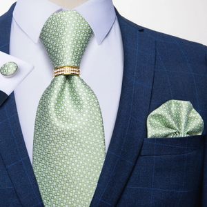 Neck Ties Fashion Green Men's Ties 100% Silk Business Wdding Neck Tie Formal Dress Cravat Drop Gravata Gift For Men DiBanGu 231013