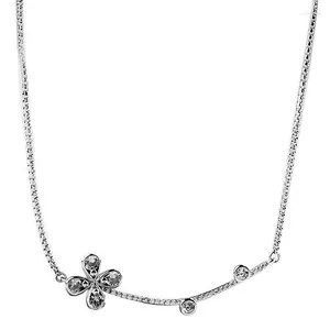 Kedjor Fyra-petalblomma med justering av glidande halsband för 925 Sterling Silver Women Wedding Present Diy Europe Jewelry