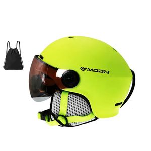 Caschi da sci MOON-Casco da sci con occhiali di protezione modellati integralmente PC ed EPS Sport all'aria aperta di alta qualità Sci Snowboard e Skateboard 231016