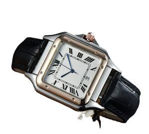 Orologio da donna di design SANTOS impermeabile al quarzo casual elegante cintura in pelle serbatoio orologi da polso stile regalo personalizzato orologi rettangolari da uomo