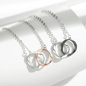 Collane con ciondolo Collana in argento sterling 925 per donna Uomo Gioielli a doppio collegamento K Oro Lusso Novità natalizie 2023 Tendenza a vendere 231110