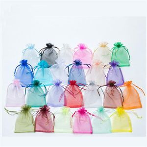 100pcs 30 40 cm 11 81 x 15 74 Sheer Drandstring Organza Jewelry torebki weselne przyjęcie świąteczne fawory