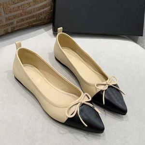 Dress shoes designer Ballet shoe comfortable and soft Spring Autumn sheepskin bow fashion new Flat boat shoe Lady leather Lazy dance Loafers women sHoes