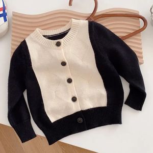 プルオーバー1-6yrs Kid Bayd Boys Boys Girls Autumn Clotes Cutty Infall Casual Knit Seater Cardigan Top Knitwear長袖コート衣装231017