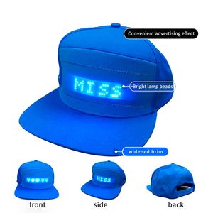 Ball Caps APP Control LED Message Hat Custom Scrolling Text pattern animation LED Hat Light Up Baceball Cap Programmable Event Party Hat 231016