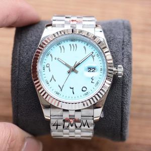 Mens Otomatik İzleme 904L 41mm Paslanmaz Çelik Arap Sayılar Safir Yüzme Tasarımcısı Saatler Montre De Luxe