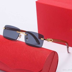 Yaz moda güneş gözlükleri çerçeveler erkek kadın tasarımcısı kırmızı güneş gözlükleri çerçevesiz kare koruma gözleri açık mavi gözlük altın gümüş cartir kabartma mans sunglas