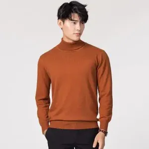 Camisolas masculinas Cashmere Turtleneck Sweater Homens Outono Inverno Tartaruga Pescoço Manga Longa Cores Sólidas Clássico Pulôver Casual Homem Roupas 722