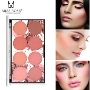 Allık 8 renk Bayan Rose Palet Yüz Mineral Pigment Alışmaz Toz Profesyonel Yüz Makyaj Kontur Gölgesi 231016