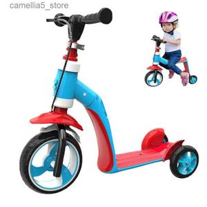 Bikes Ride-Ons 3 In 1 Deformable Children's Scooter Kids Balance Car Scooter for Kids Balance Bike Tricycle for Kids Baby Walker Swing Car Q231017