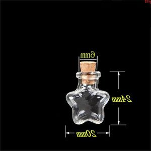 Pentagram Star Mini Cute Bottles Pendants Small Glass With Cork Transparent Clear Jars Gifts Vial 20pcs good qty Pvavj