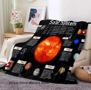 Blankets Universe Planet Printed Blanket Flannel Blanket Cartoon Portable Nap Shawl Towel Blanket Christmas Kids Gift 231013