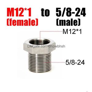 M12X1 Female To 5/8-24 Male Thread Adapter Fuel Filter Stainless Steel Ss Soent Trap For Napa 4003 Wix 24003 Drop Delivery