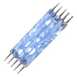 5pcs Crystal Nail Art Brush Pen Carving Emboss Shaping Hollow Sculpture Acrylic Manicure Dotting Tools F2305 Diuhs Bgajj