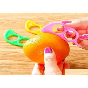 Fruktgrönsaksverktyg Orange Peeler Plastic Candy Color Lemon Slicer Zesters 25cm 75 cm Citrus Knivskärare Stripper Knife2006886 D DHBIR