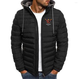 Мужские толстовки 2023, зимняя куртка с принтом Thunderdome, верхняя одежда с длинными рукавами, теплая 7-цветная стеганая толстая приталенная куртка