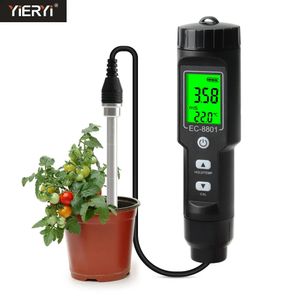 Andra trädgårdsverktyg Digital Ectemp Soil Tester 0001000MSCM Konduktivitetsmätare Vattentät sensor Earth Analyzer med ATC Planting Outdoor 231017