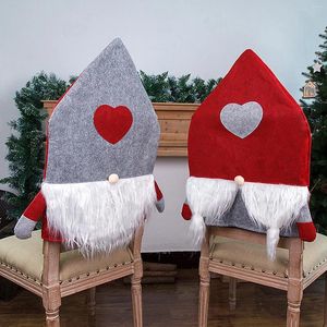 Chair Covers Noel Christmas Non-woven Dinner Table Faceless Dwarf Back 2023 Xmas Decorations For Home Year 2024