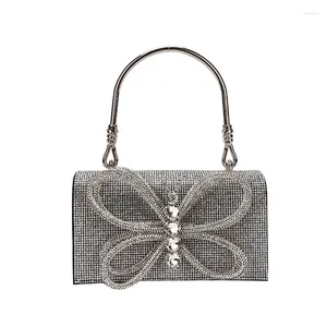 Torby na ramię eleganckie damskie diamenty motyla Bling Mała torba Lady Cross Body Saile torebka