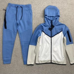 European American Style Men's Tracksuits Tech Fleece Casual Sticked Full-Längd dragkedja Cardigan Hoodie212e