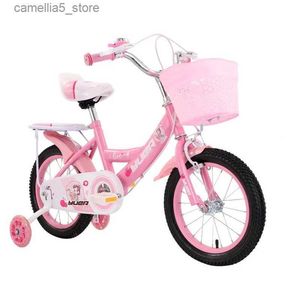 Bicicletas Ride-Ons Bicicleta infantil com rodas auxiliares com cesta com estrutura de aço de alto carbono 12/14/16/18/20 polegadas Bicicleta para crianças de 2 a 10 anos Q231018