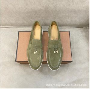 2023 LP Herr/kvinnor Loro Walk Shoes Luxury Sneakers Dress Shoe Suede Leather Nubuck Designer Flats Leisure Official Large 08