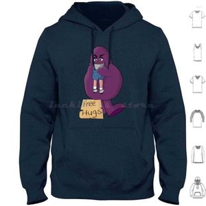 Os Hoodies dos homens Moletons Com fome de graça Abraços da careta! Moletom com capuz de algodão manga comprida careta papelão roxo Devour Innocentniw3