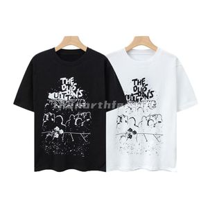 豪華なファッションブランドメンズTシャツコンサートレタープリント半袖ラウンドネックサマールーズTシャツトップブラックホワイト278S