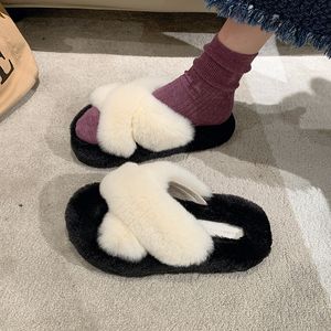 Winter Women Slippers designers Shoes Cute little black ball plush toe cotton mop for Indoor Female Outdoor size 36-41