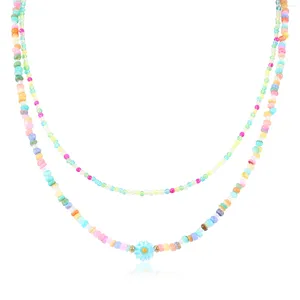 Choker IdeaJoy Beads Halsband för kvinnor Fashion Färgglada smycken Tillbehör Girls Wholesale Flower Charms Damy Jewellery