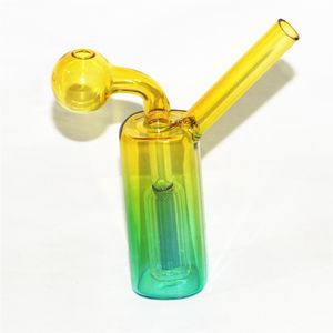 Glas-Ölbrenner-Bong-Shisha-Bubbler mit Doppelmatrix-Perc-Glas-Aschefänger-Ölbrenner-Wasserrohr