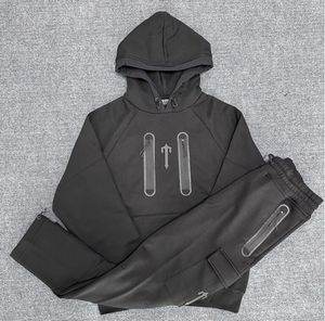 Men's New Hooded Sweater All Black Set Embroidered Fashion Brand Casual Sports Set