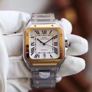 Mens Automatic Mechanical Calender Watch Blue Rome Gold 12