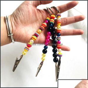 Anahtarlıklar Landards Anahtarlıklar Moda Aksesuarları Kart Grabber Kadınlar Akrilik Elmas Takı Anahtarlık ATM Credit Roach Clip Blunt Hol Dhwrb