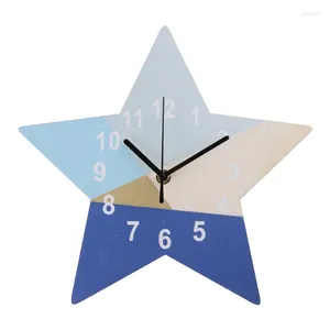 Wanduhren, bezaubernde geometrische Pentagramm-Stern-Stille Uhr für Kinderzimmer