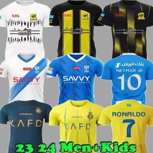 23 24 Al Nassr FC Soccer Jerseys Ronaldo Mane 2023 Neymar JR Ruben Shirts 2024 Benzema Kante Fabinho Shirt Player Fans Män KITS KITS uniform