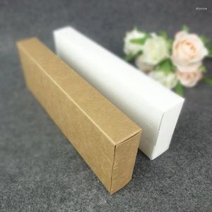 Gift Wrap 18.6x6.5x2.5cm Kraft Paperboard Box Long Flat Packaging Boxes Cardboard Cartons