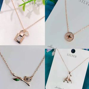 Pendant Necklaces 2023 Sterling Silver 925 Rose Gold 18 k Non Allergic Necklace Fashion Versatile Everyday Women Wear Birthday Holiday Party Gifts 231017