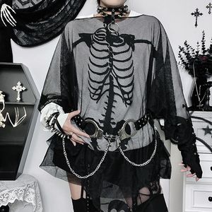 Capa feminina vintage halloween streetwear capas escuro gótico rendas capa ver através xale esqueleto manto cosplay poncho roupas