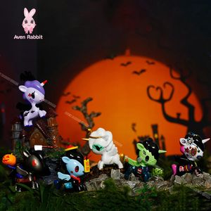 Blind Box Unicorn Halloween Blind Box Toys Mystery Box Mistery Caja Misteriosa Caixa niespodzianka Kawaii Model prezent urodzinowy 231016