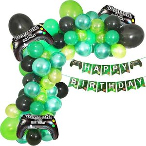 Andere Partyzubehör für Veranstaltungen, 101-teiliges grün-schwarzes Videospiel-Party-Ballon-Girlanden-Set, perfekt für Geburtstage von Erwachsenen und Kindern, Pixel Miner Gamer-Partydekorationen 231017