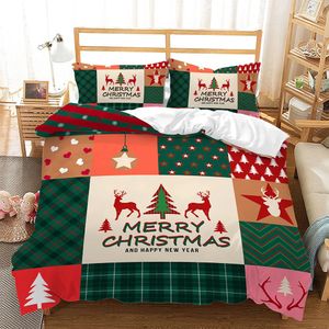 Conjuntos de cama Conjunto de Natal Linho Capa de Duveta Crianças Quilt Covers Cartoon Consolador Fronha 200x200cm Decoração Quarto Têxtil 231017