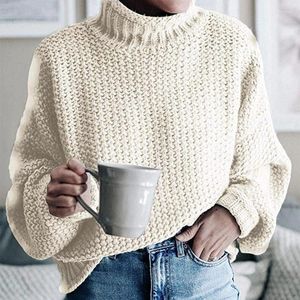 Women's Sweaters Plus Size Knitted Turtleneck Sweater Women Autumn Winter Solid Long Sleeve Fluffy Jumper Ladies Knitwear