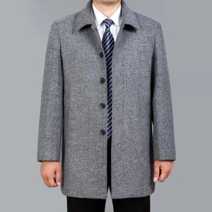 Herren Wollmischungen Herbstmode Ankunft Herren Wollmantel mittellang männlich verdickend große Oberbekleidung Winter warmer Graben plus Größe S-4XL 231013