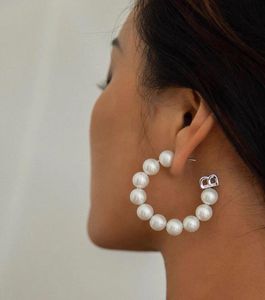 New designed Fashion Dangle pearls C-shaped pendant Earring studs B letters Women Ear hoops Designer Jewelry EAR-5BBDO