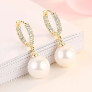 スタッドLbyzhan Pearl earrings本物の天然淡水真珠925スターリングシルバーイヤリングパールジュエリーウェモンウェディングギフト231016