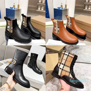 2023- العلامة التجارية الفاخرة Women Boots Calfskin Cankle Boot Designer مخطط EU35-42