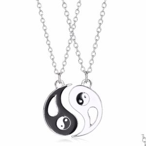 Naszyjniki wiszące 20pcs/10set moda Przyjaźń Naszyjnik yin yang wisieant bff biżuteria