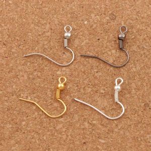 4Colors Copper Fish Clasps & Hooks 15mm 200pcs lot Polish Ear Earring Finding French Fishwire L31073202